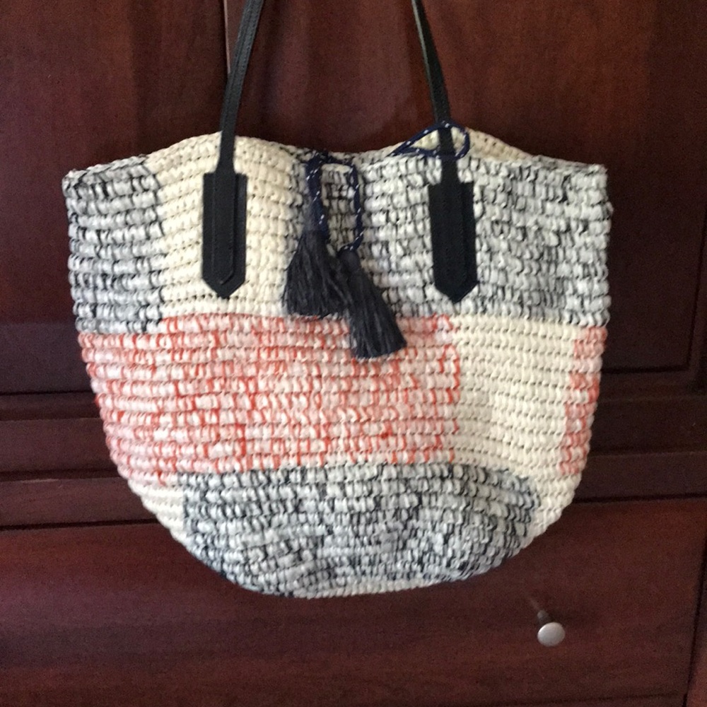 JCrew large macrame summer tote